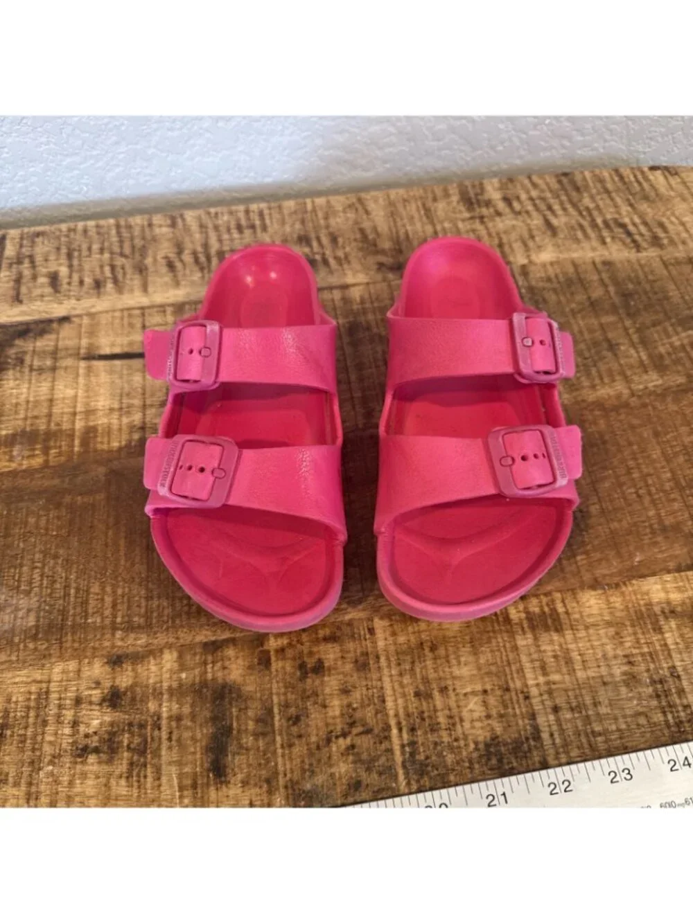 Birkenstock EVA Kids Pink Slip On Rubber Sandals Slides Size 34 US 3 Double